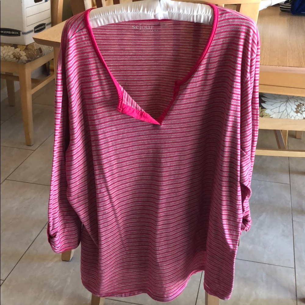 Sejour Weekend Striped Shirt in Pink